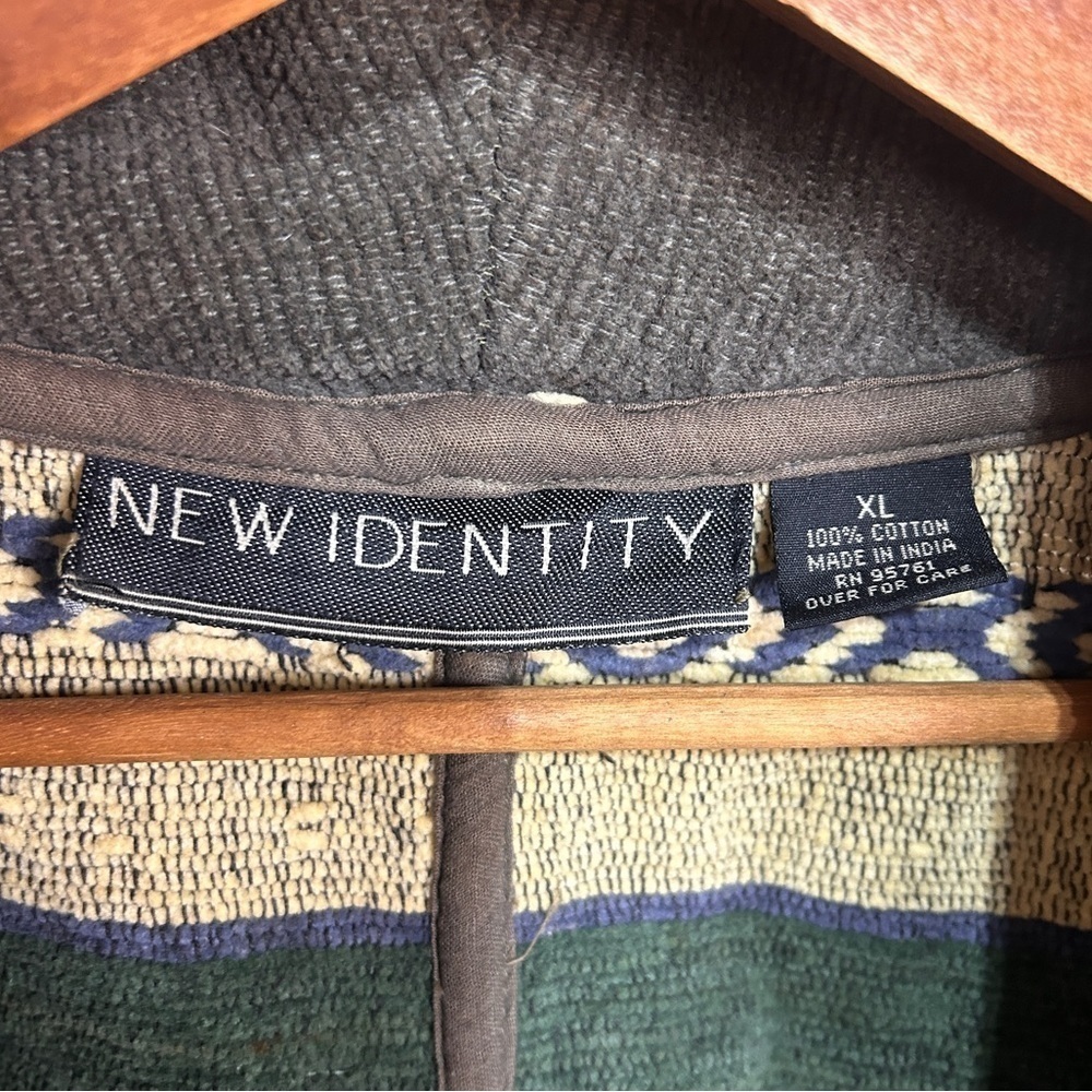 Vintage new identity 90s southwestern green brown cropped open jacket xl - Picture 4 of 6